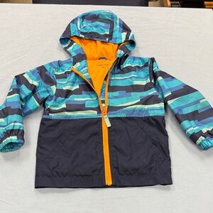 Cherokee Blue and Green Striped Jacket with Orange Lining